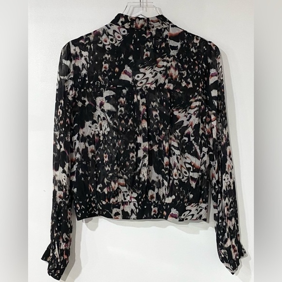 All Saints Adeliza Wing Abstract Shirt Black XS‎ - Picture 7 of 9